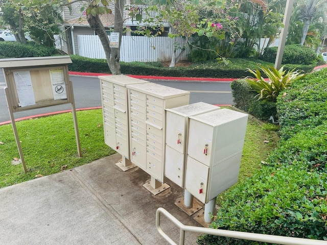 view of home's community featuring a mail area