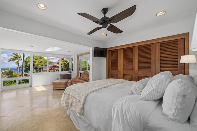 20 Hui Rd I 41, Lahaina, HI 96761 - bedroom with recessed lighting, light tile patterned floors, and ceiling fan