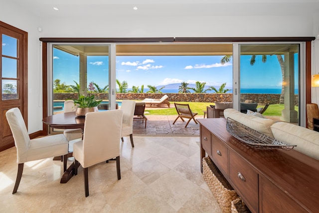 view of dining room