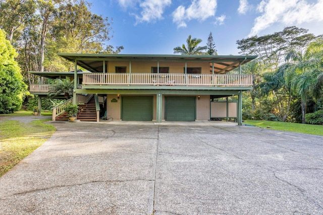 view of front of home with a garage