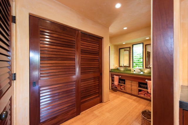 hall featuring hardwood / wood-style floors