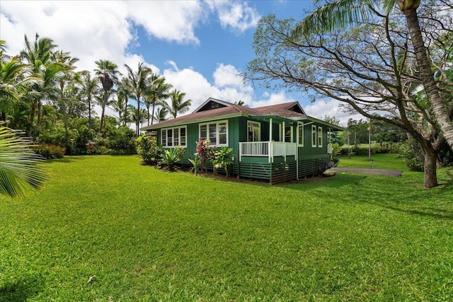 exterior space with a lawn