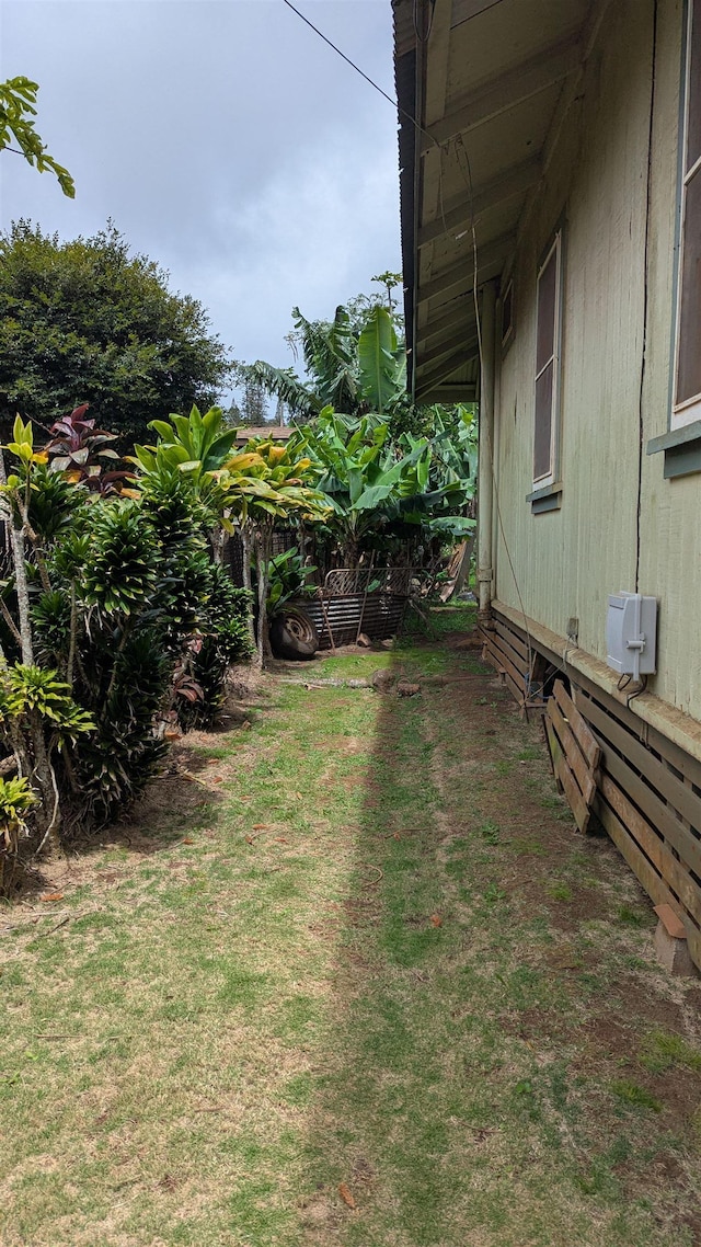 view of yard with fence