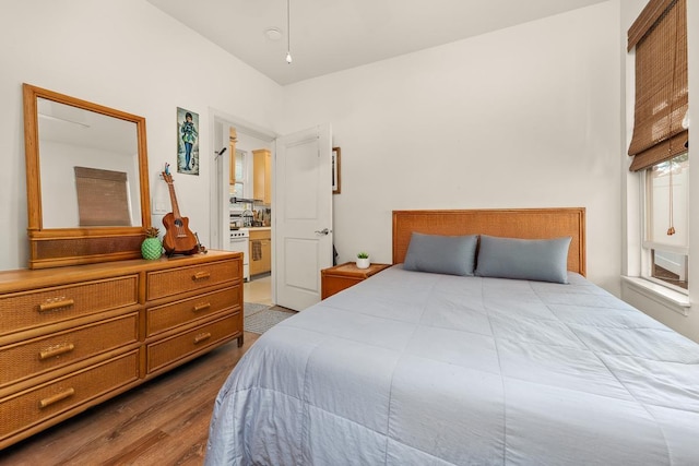 bedroom with hardwood / wood-style flooring