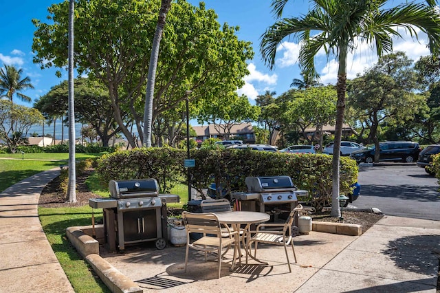 view of patio featuring grilling area