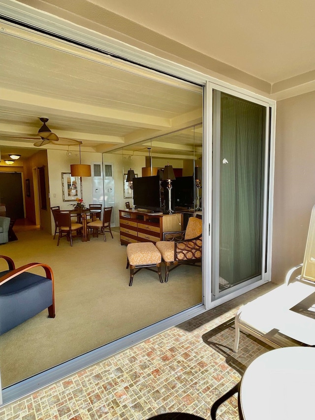 view of patio with ceiling fan