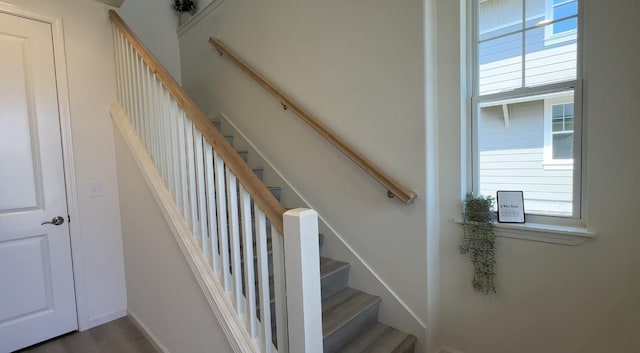 staircase with baseboards