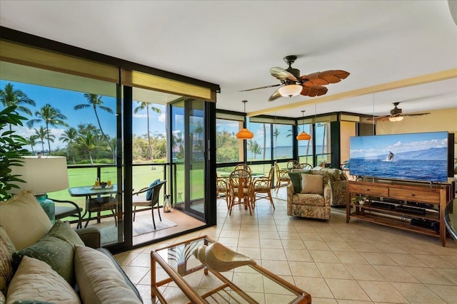 2936 S Kihei Rd Unit 213, Kihei, HI 96753 - sunroom / solarium with floor to ceiling windows and tile patterned flooring