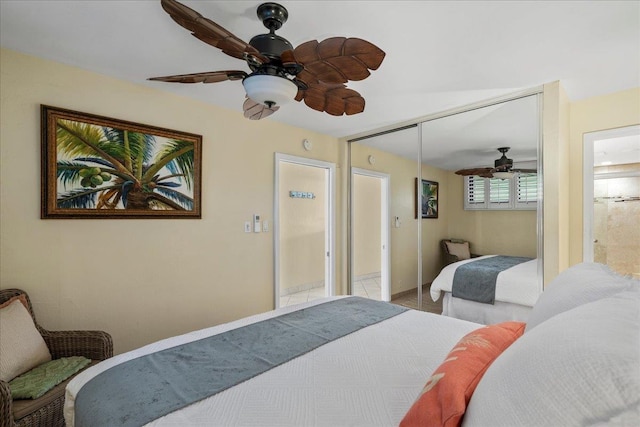 2936 S Kihei Rd Unit 213, Kihei, HI 96753 - bedroom with a closet and a ceiling fan