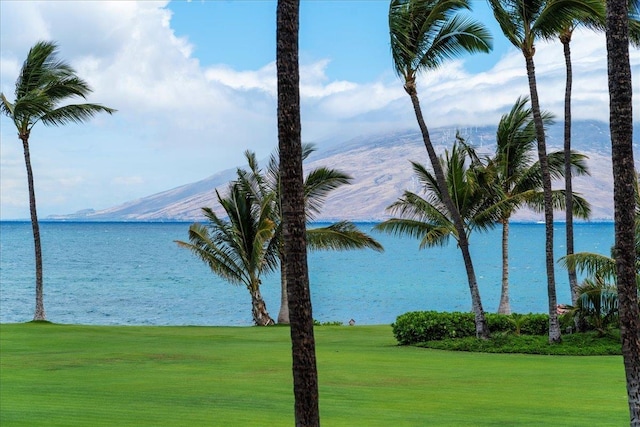 2936 S Kihei Rd Unit 213, Kihei, HI 96753 - water view with a mountainous background and a golf club