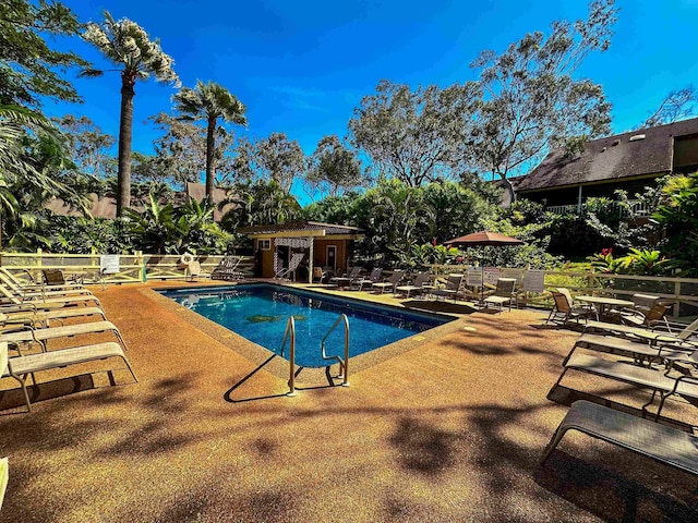 view of pool featuring a patio area