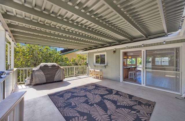 view of patio with grilling area