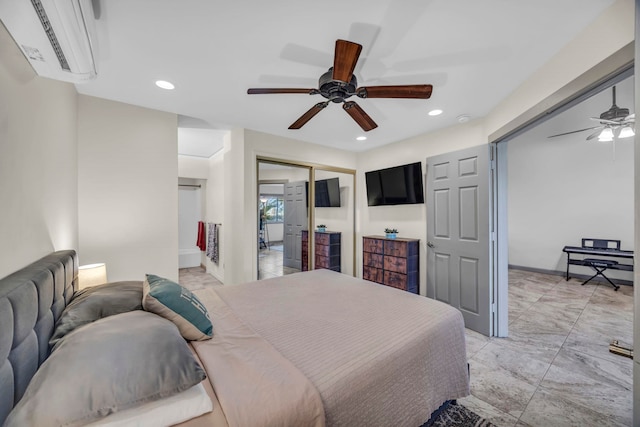 3788 Lower Honoapiilani Rd Unit A211, Lahaina, HI 96761 - bedroom featuring recessed lighting, ceiling fan, baseboards, and a closet