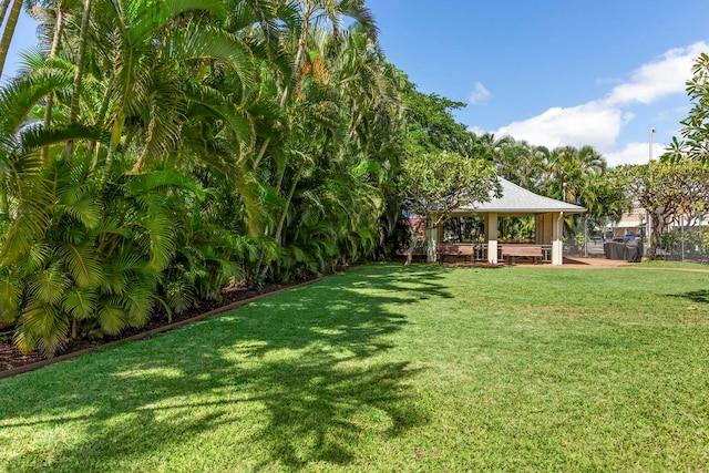 view of yard featuring a gazebo