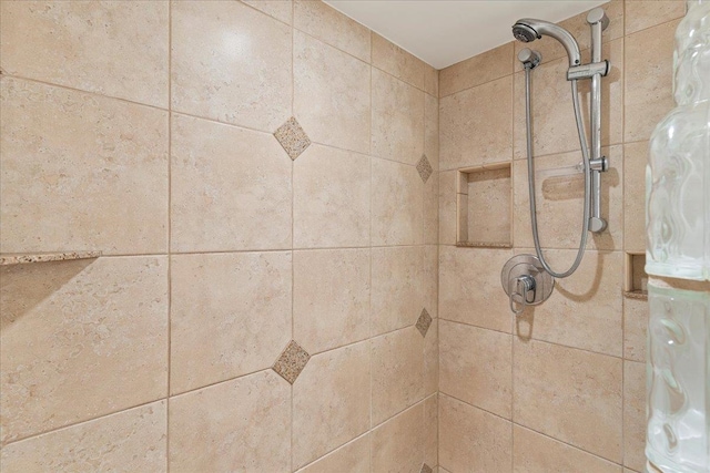 room details with a tile shower