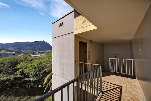 balcony with a mountain view