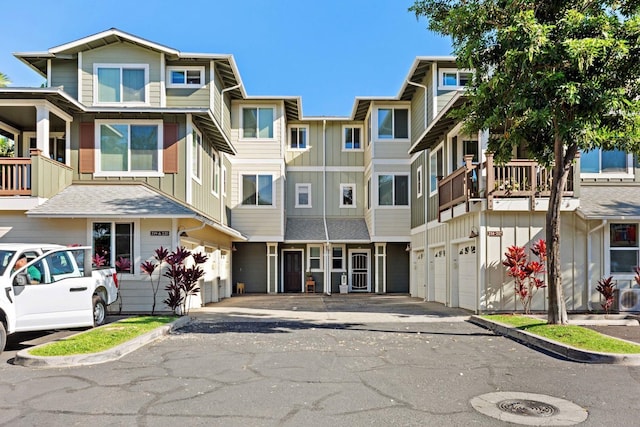 view of building exterior featuring a garage