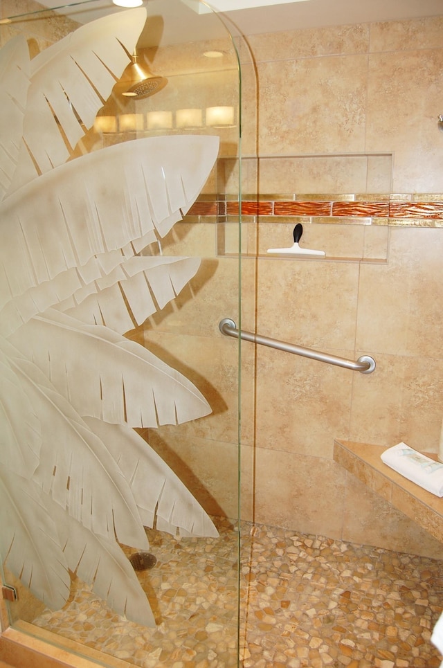 bathroom featuring walk in shower