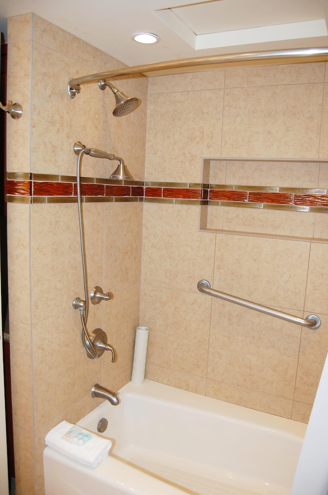 bathroom featuring shower / tub combo with curtain