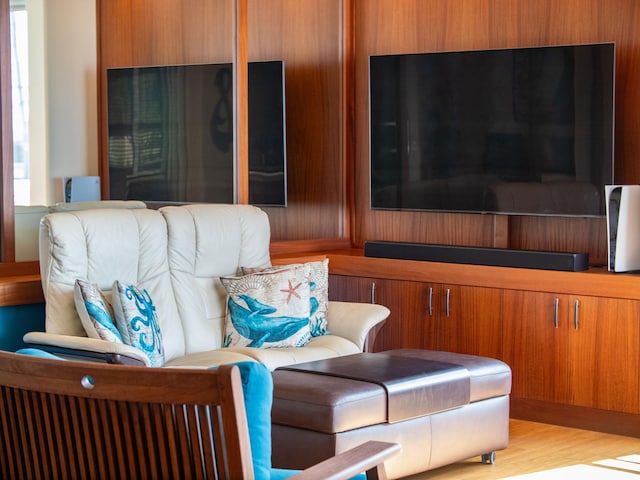 living room featuring light hardwood / wood-style floors