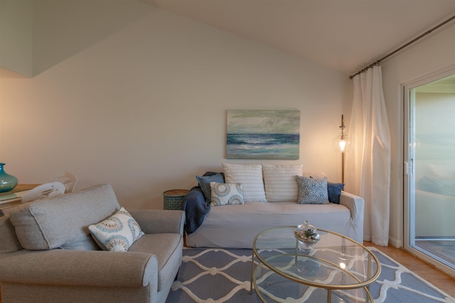 43 Polohina Ln Unit 13-8, Lahaina, HI 96761 - living room featuring vaulted ceiling