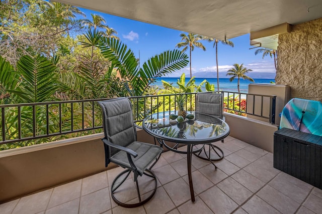 balcony with a water view