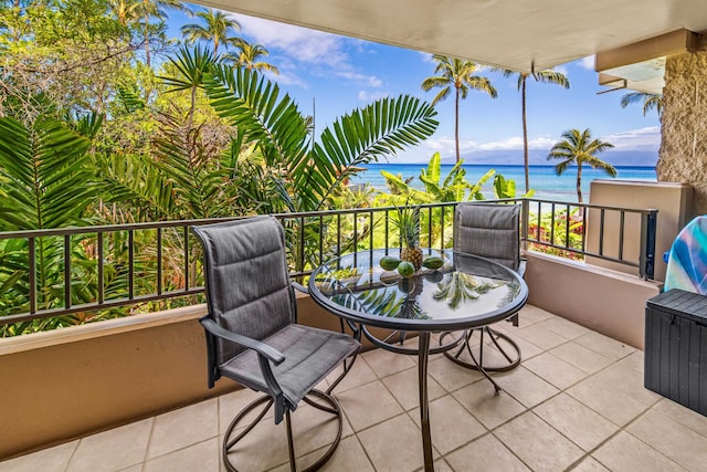 balcony with a water view