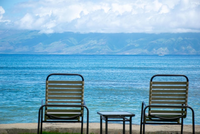 property view of water with a mountain view