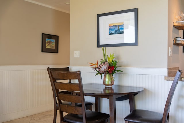 view of tiled dining area