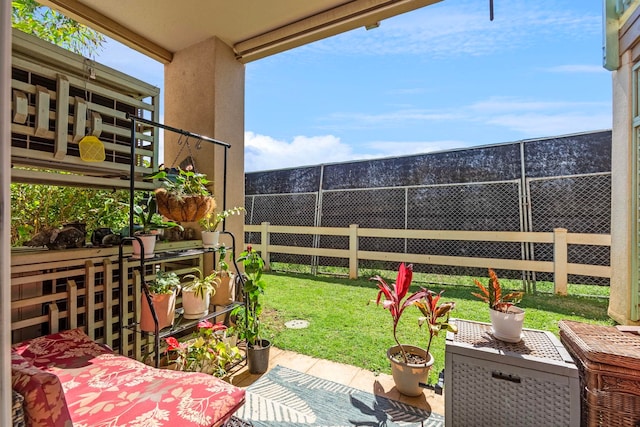 view of yard with fence