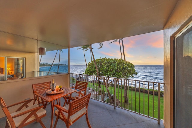 balcony with a water view