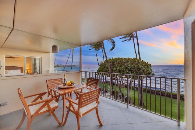 balcony with a water view