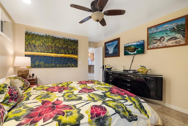 140 Waikoloa Rd, Hana, HI 96713 - bedroom featuring a ceiling fan and baseboards