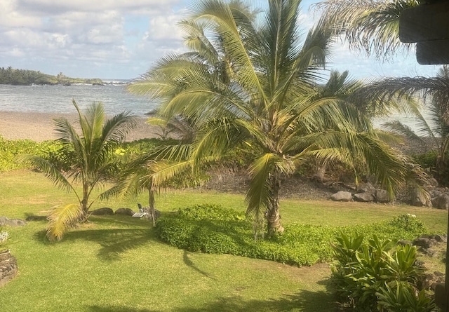 140 Waikoloa Rd, Hana, HI 96713 - view of property's community featuring a water view and a lawn