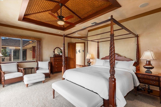 85 Lau Awa Pl, Lahaina, HI 96761 - bedroom with a raised ceiling, carpet flooring, and ornamental molding