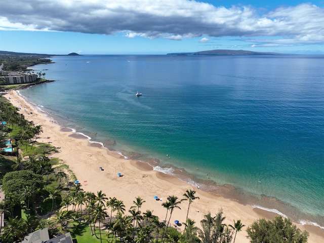 property view of water featuring a view of the beach