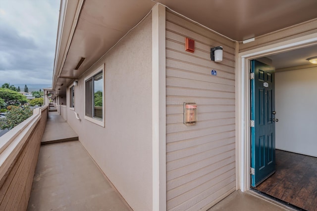 exterior space with a balcony