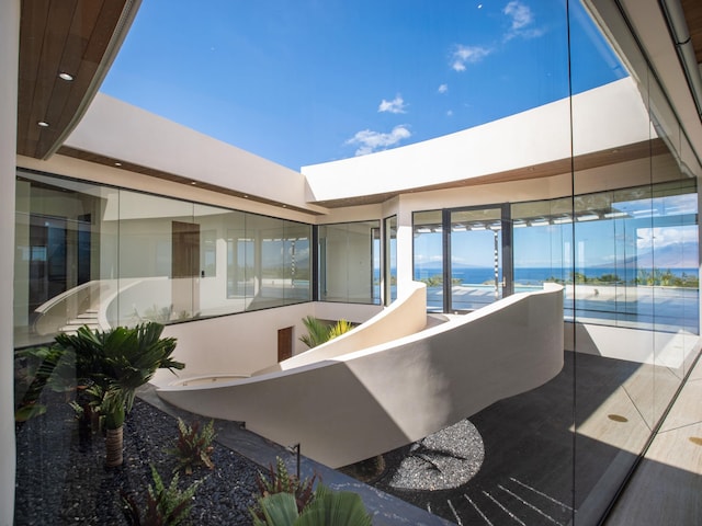 balcony with a water view