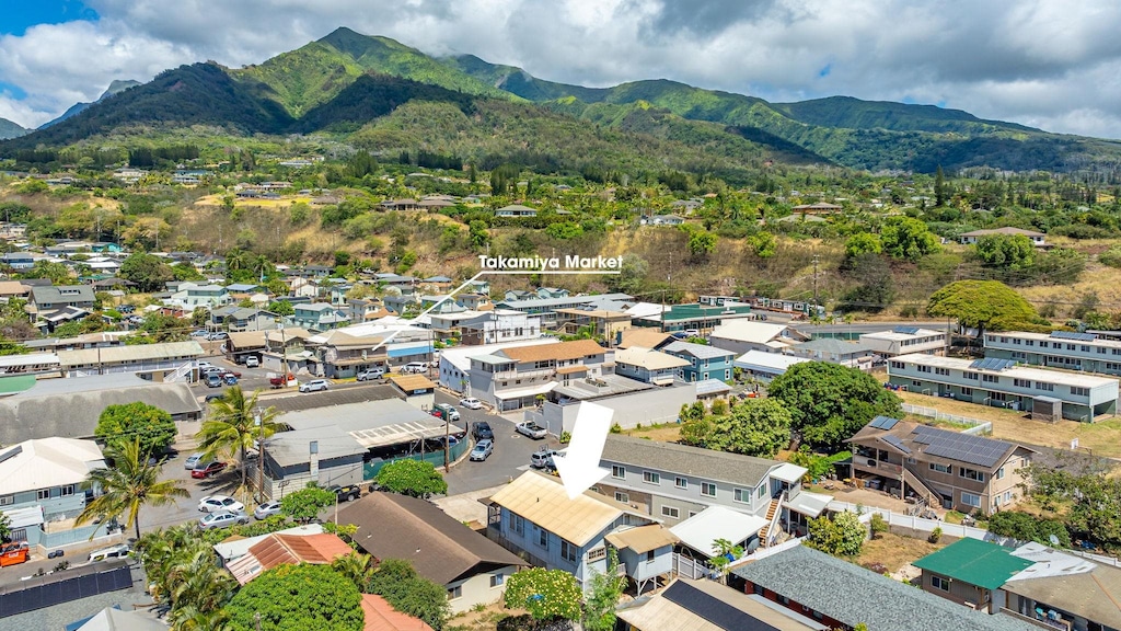 346 Alahee Dr, Wailuku, HI 96793 - aerial view of residential area featuring a mountain backdrop
