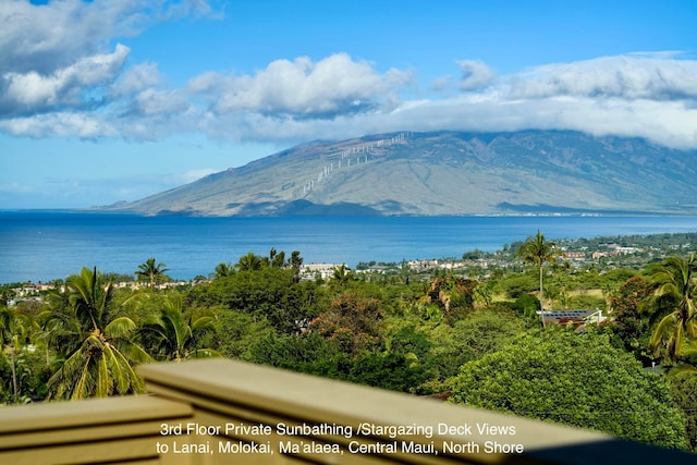 property view of mountains featuring a water view