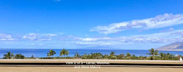 property view of water featuring a mountain view