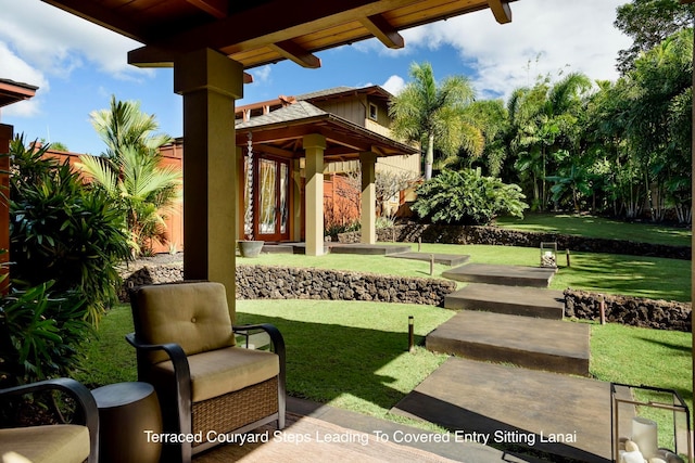 view of yard with a gazebo