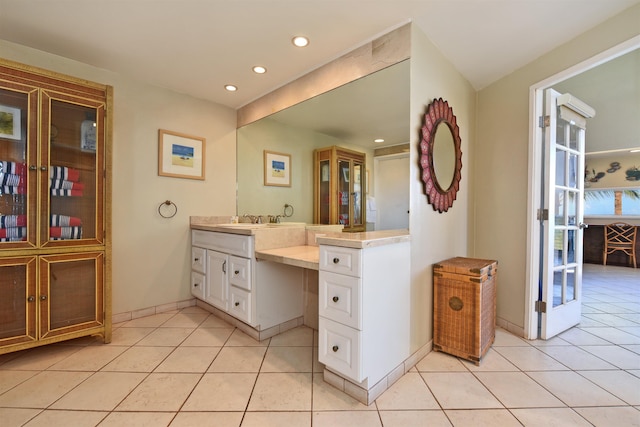 bathroom featuring vanity and tile patterned floors