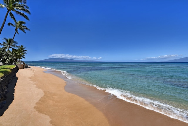 property view of water with a beach view