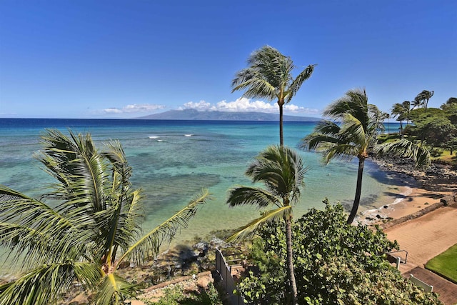 water view with a view of the beach