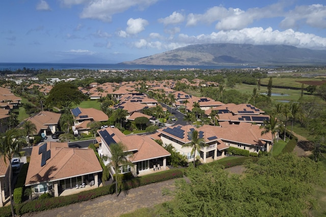 aerial view with a residential view and a mountain view