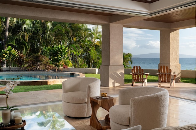 3002 S Kihei Rd, Kihei, HI 96753 - view of patio with a water view and an outdoor pool