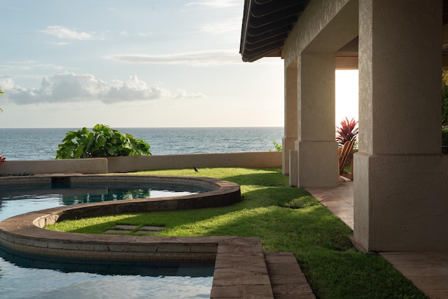 3002 S Kihei Rd, Kihei, HI 96753 - outdoor pool featuring a water view and a yard