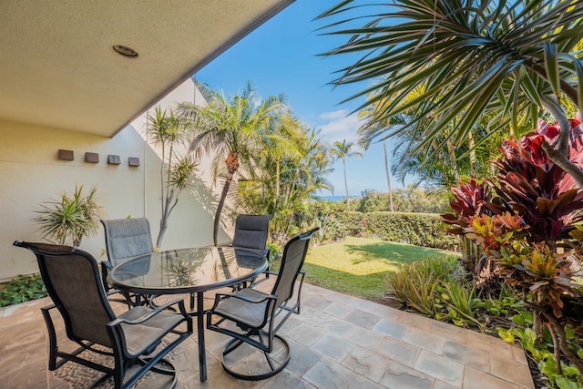 view of patio featuring outdoor dining space