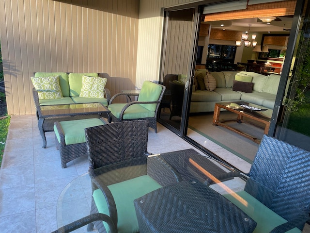 view of patio featuring an outdoor living space